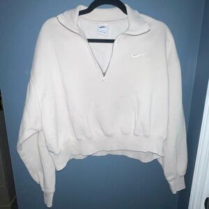 Nike Women's Off-White Half-Zip Sweatshirt